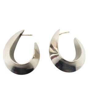 Jondell Sterling Silver Sculptural Hoop Earrings #22536